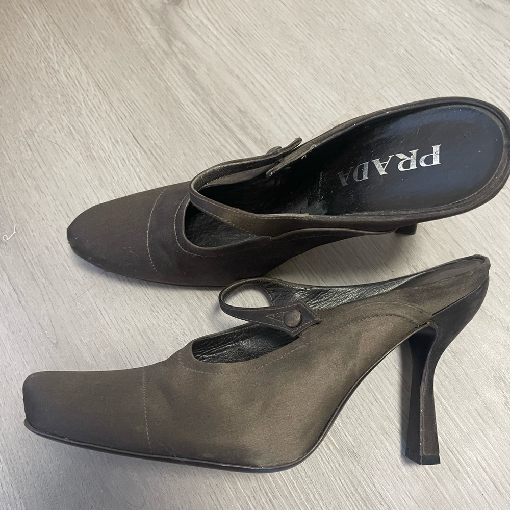 Prada Brown Heeled Mules - NEW